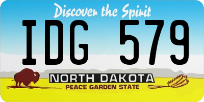 ND license plate IDG579