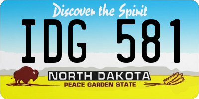 ND license plate IDG581