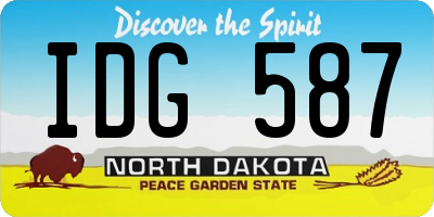 ND license plate IDG587