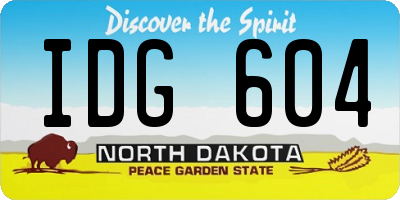 ND license plate IDG604