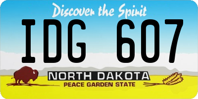 ND license plate IDG607
