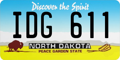 ND license plate IDG611