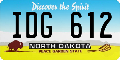 ND license plate IDG612