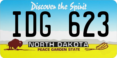 ND license plate IDG623