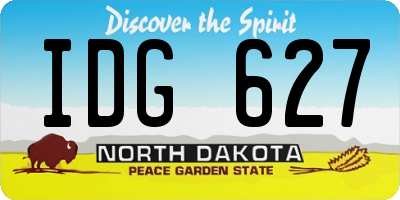 ND license plate IDG627