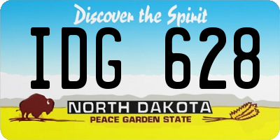 ND license plate IDG628