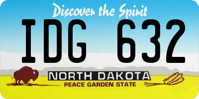 ND license plate IDG632