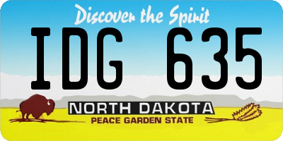 ND license plate IDG635
