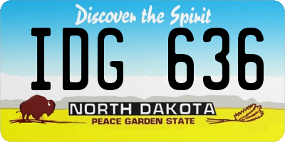 ND license plate IDG636