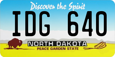 ND license plate IDG640