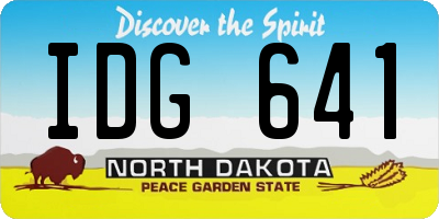 ND license plate IDG641