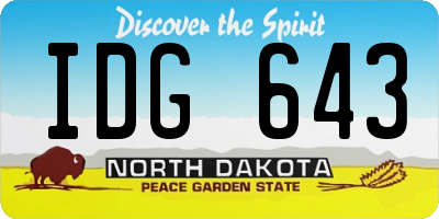 ND license plate IDG643