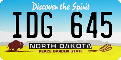 ND license plate IDG645