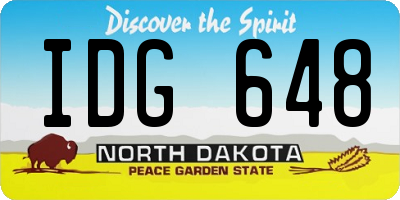 ND license plate IDG648