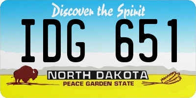 ND license plate IDG651