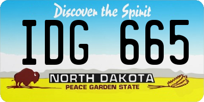 ND license plate IDG665