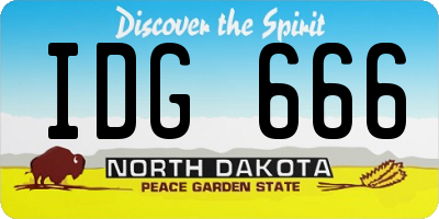 ND license plate IDG666