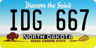 ND license plate IDG667