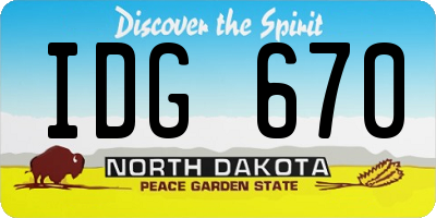 ND license plate IDG670