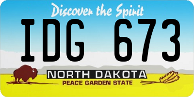 ND license plate IDG673