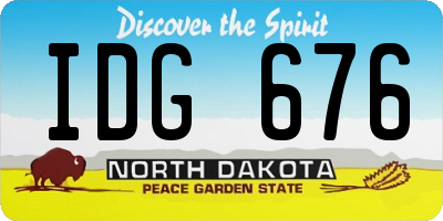 ND license plate IDG676