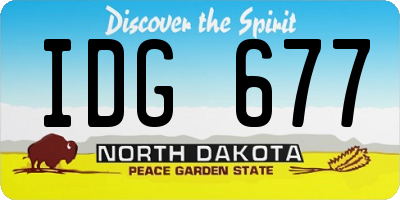 ND license plate IDG677