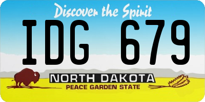 ND license plate IDG679
