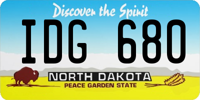 ND license plate IDG680
