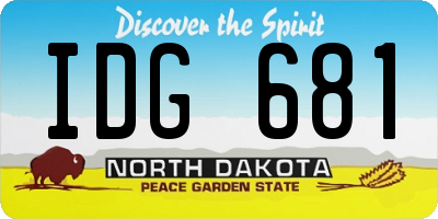 ND license plate IDG681