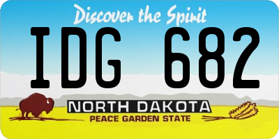 ND license plate IDG682
