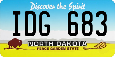ND license plate IDG683