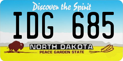 ND license plate IDG685