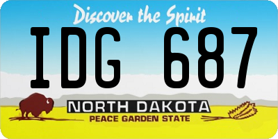 ND license plate IDG687