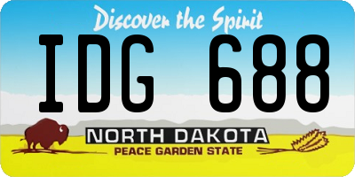 ND license plate IDG688
