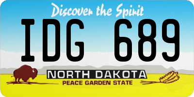 ND license plate IDG689