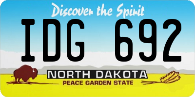 ND license plate IDG692