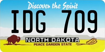 ND license plate IDG709