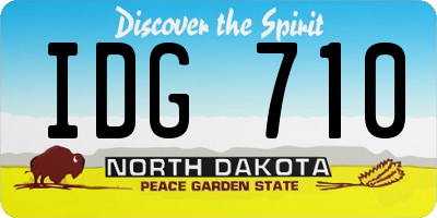 ND license plate IDG710