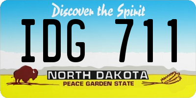 ND license plate IDG711
