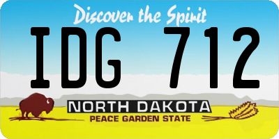 ND license plate IDG712