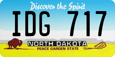 ND license plate IDG717
