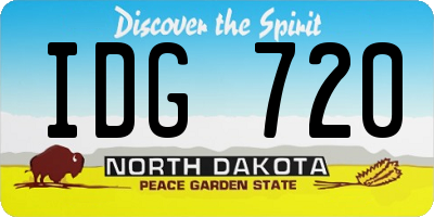ND license plate IDG720