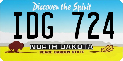 ND license plate IDG724