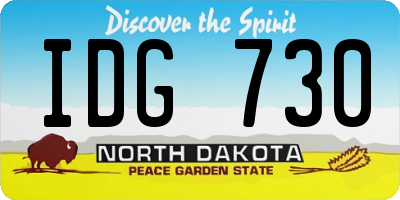 ND license plate IDG730