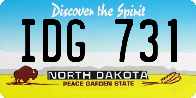 ND license plate IDG731