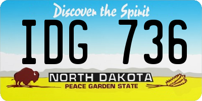 ND license plate IDG736