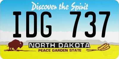 ND license plate IDG737