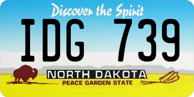 ND license plate IDG739