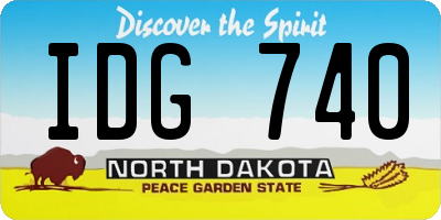 ND license plate IDG740