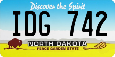 ND license plate IDG742